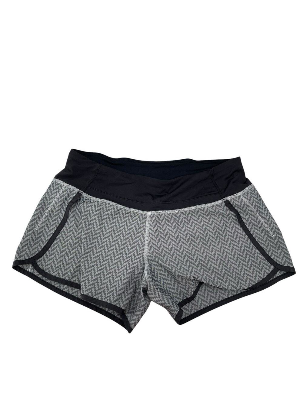 Lululemon Run Times Short Giant Herringbone Swift Black White Size 6